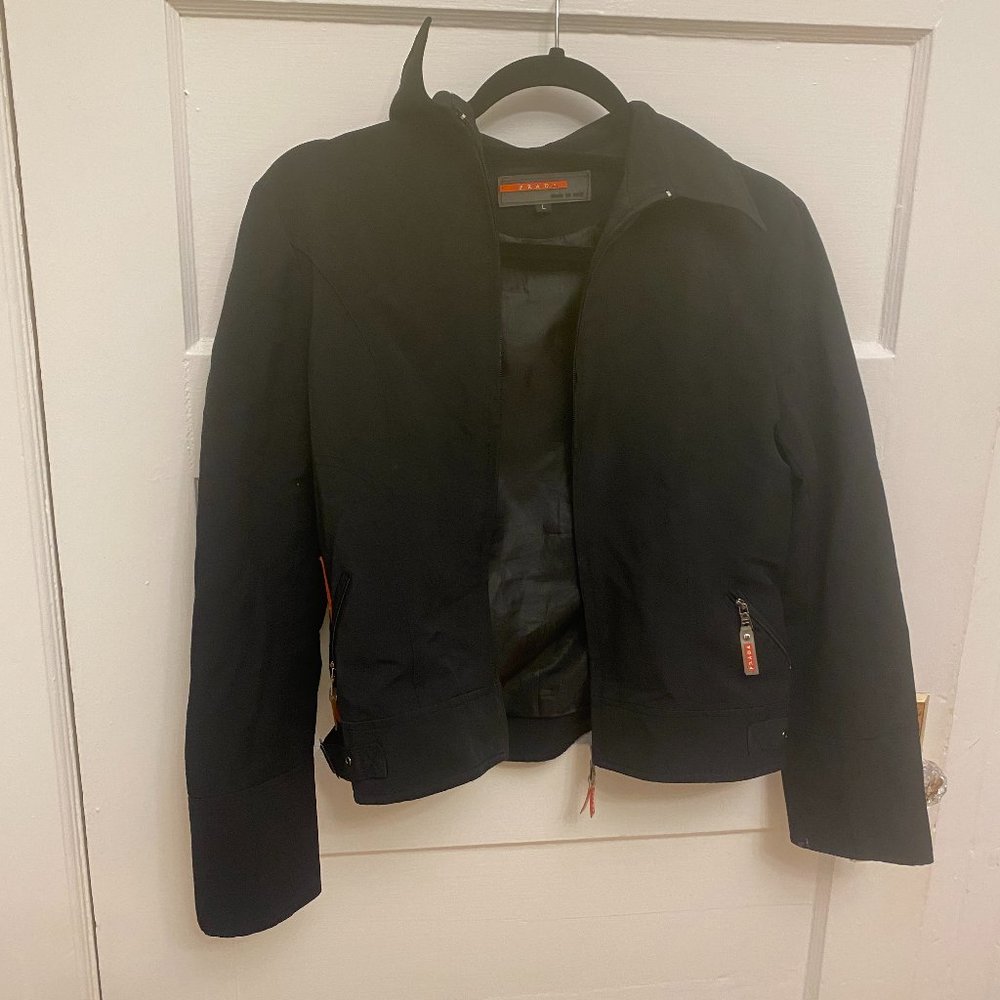Prada Black Zip-Up Jacket - Size Large